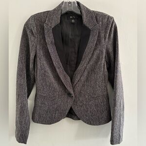 BCX Charcoal Blazer Jacket Formal Satin Lapel Sz. Small